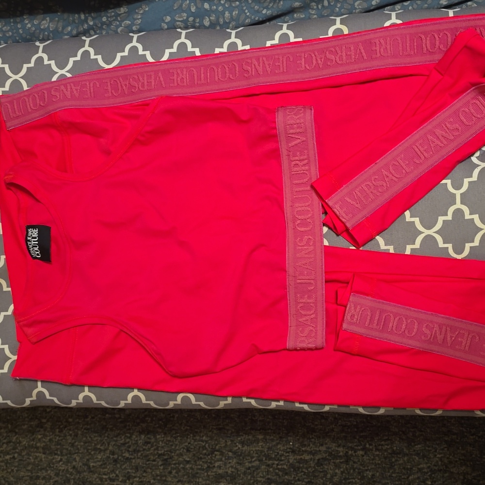 Versace Jeans Couture Pink Top and Pants Set (Athletic) 2pc SET
